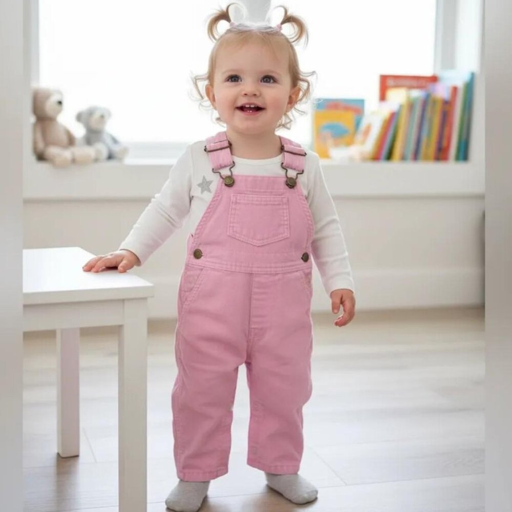 Vintage Buster Brown Pink Corduroy Lightweight Overalls size 18 Months